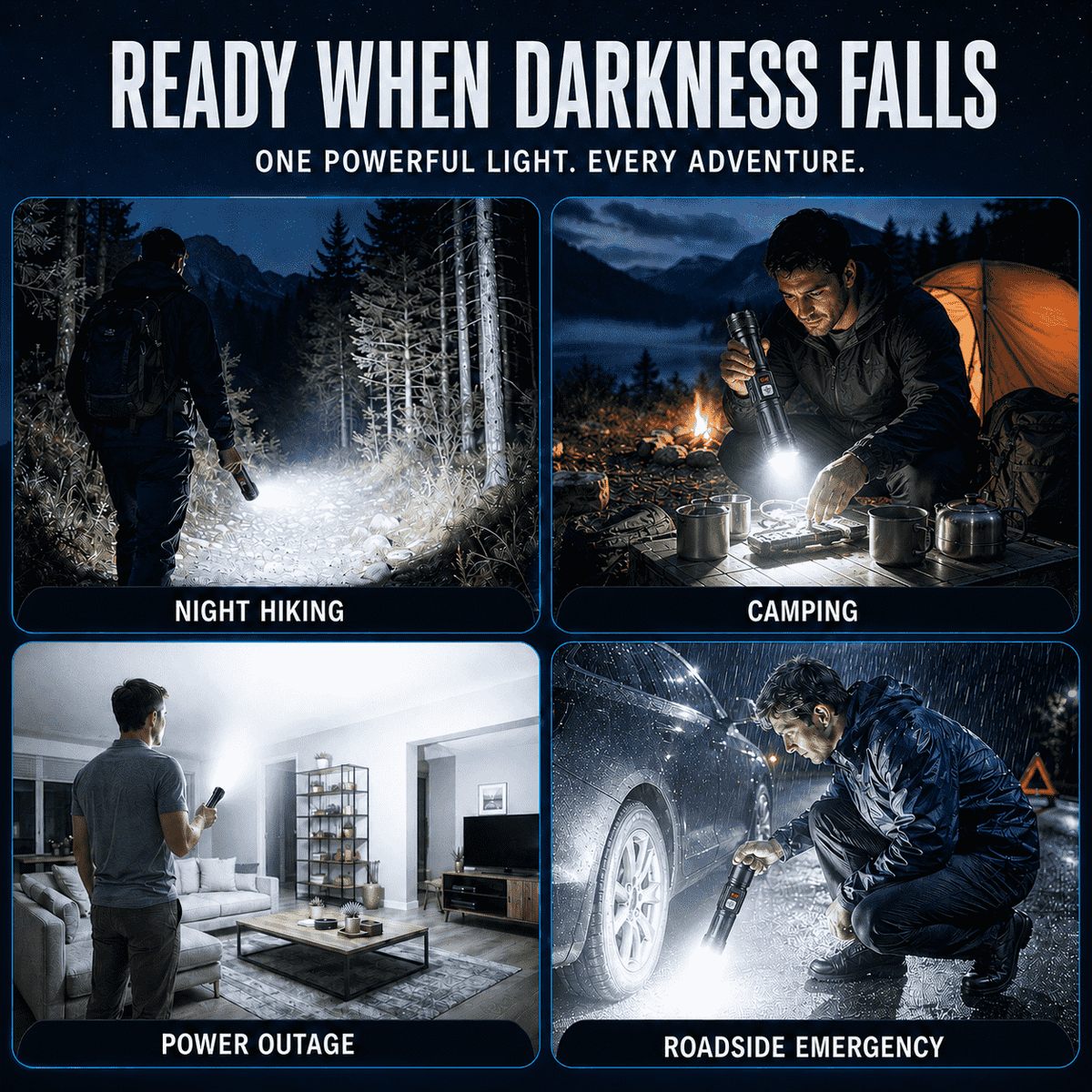 Ultra-Bright High-Power Rechargeable Flashlight — Zoom Beam, Fast Charging & Long Battery for Outdoor & Emergency Use