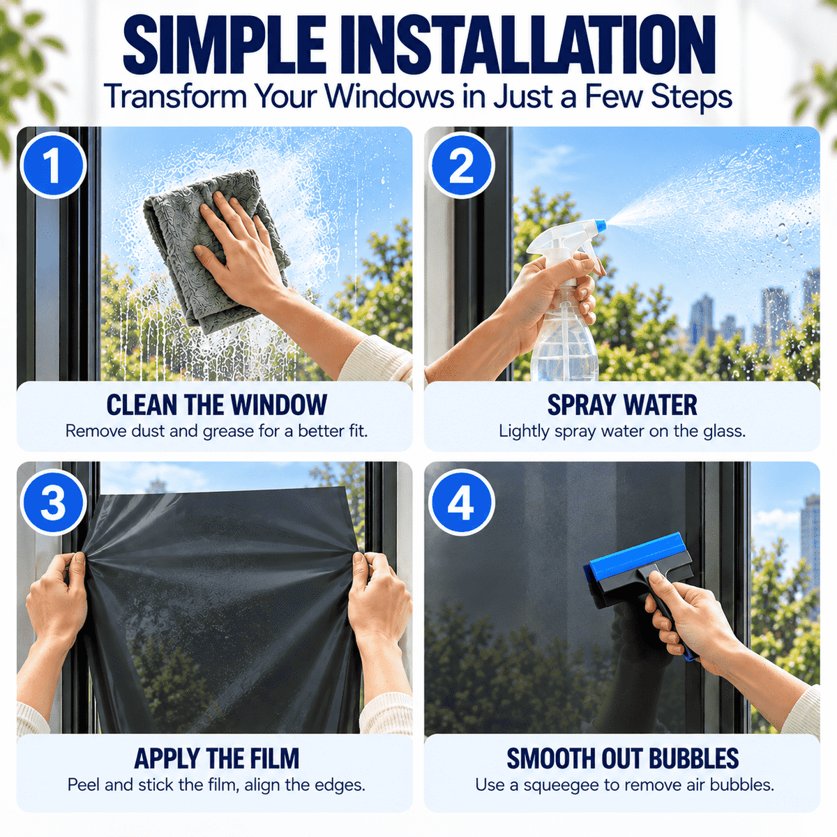 Window Privacy Film – One-Way Privacy, UV & Heat Protection🍇