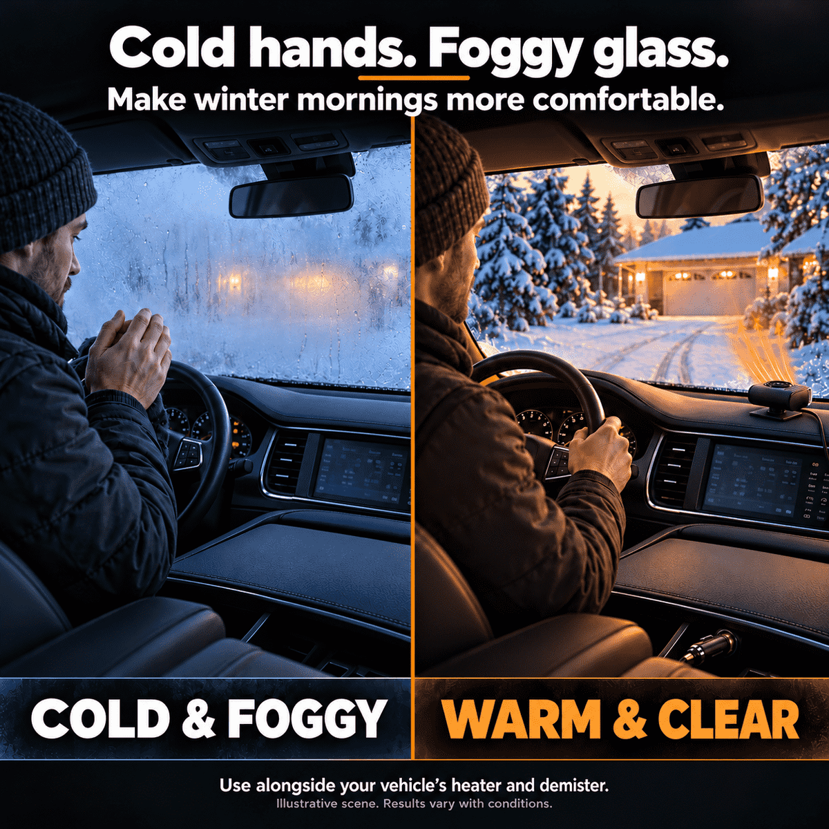 Portable Car Heater – Fast Windshield Defrost & Defog