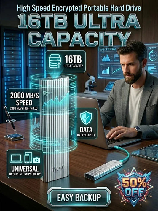 🏆Flash Sale🔥16TB Large-Capacity Type-C Portable Mini SSD 🦁