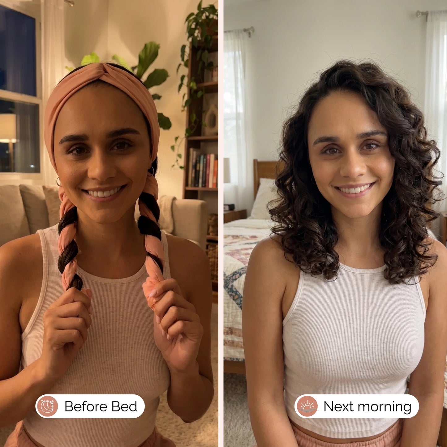 🌙 Heatless Curling Headband – Satin Overnight Hair Curler for Frizz-Free, Long-Lasting Waves Without Heat Damage