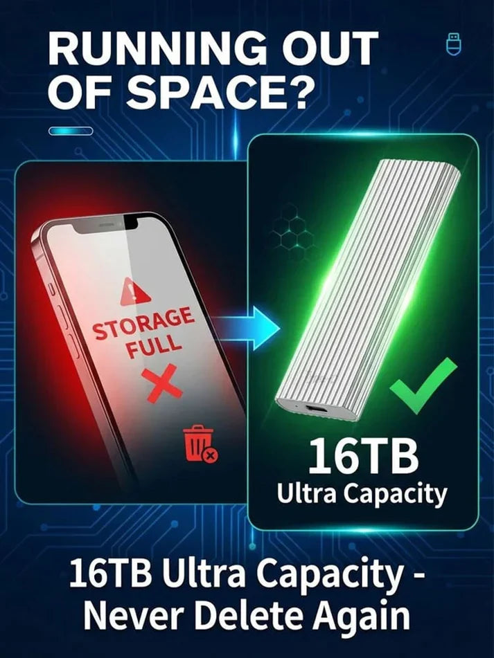 🏆Flash Sale🔥16TB Large-Capacity Type-C Portable Mini SSD 🦁-up
