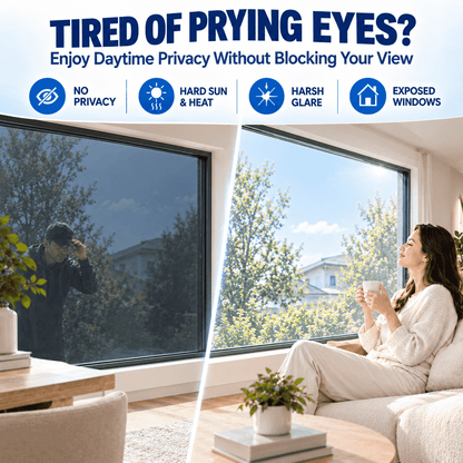 Window Privacy Film – One-Way Privacy, UV & Heat Protection🍇
