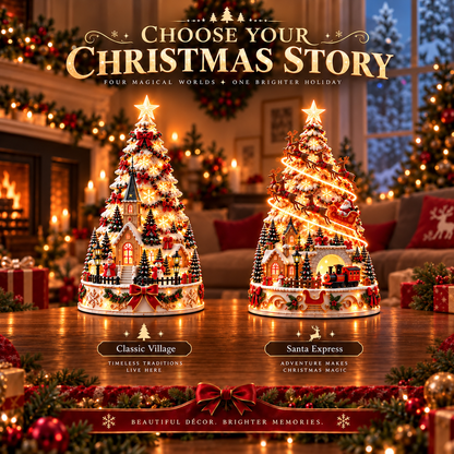 🎄 Magical Christmas Village Projection Centrepiece – 2 Festive Scenes🌼