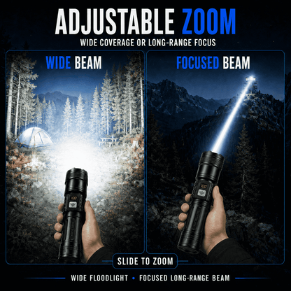 Ultra-Bright High-Power Rechargeable Flashlight — Zoom Beam, Fast Charging & Long Battery for Outdoor & Emergency Use