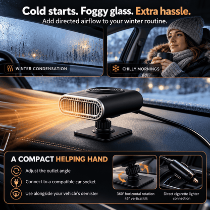 Portable Car Heater – Fast Windshield Defrost & Defog
