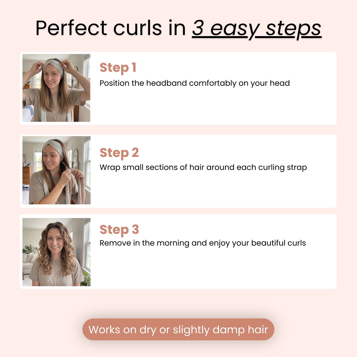 🌙 Heatless Curling Headband – Satin Overnight Hair Curler for Frizz-Free, Long-Lasting Waves Without Heat Damage