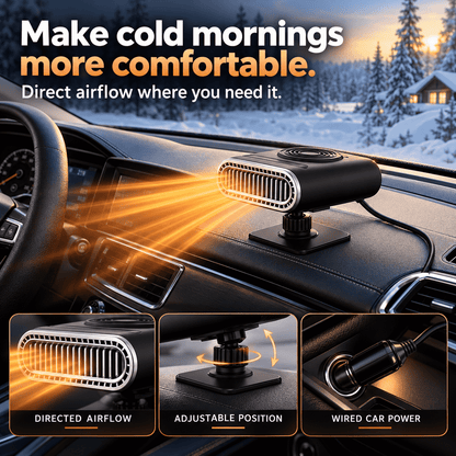 Portable Car Heater – Fast Windshield Defrost & Defog