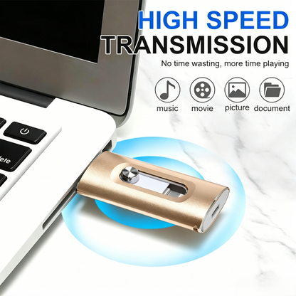 2TB Large-Capacity 4-in-1 High-Speed USB Flash Drive, Universal for Phones & Computers, One-Click Photo Backup & Storage Expansion Gadget