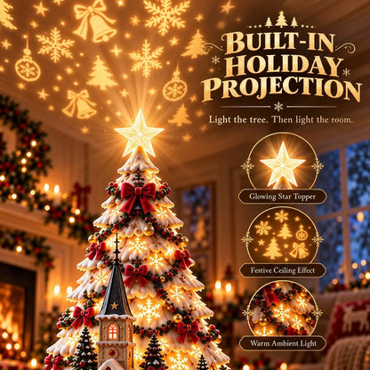 🎄 Magical Christmas Village Projection Centrepiece – 2 Festive Scenes🌼