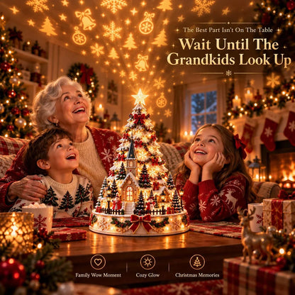 🎄 Magical Christmas Village Projection Centrepiece – 2 Festive Scenes🌼