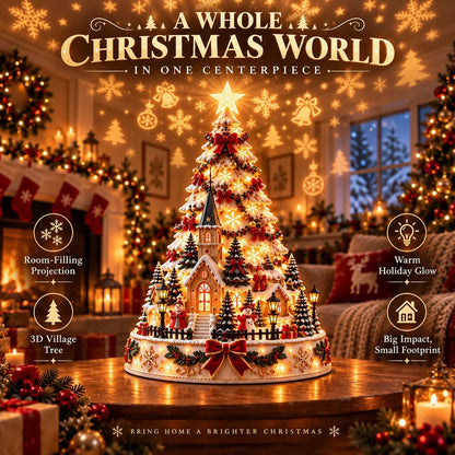 🎄 Magical Christmas Village Projection Centrepiece – 2 Festive Scenes🌼