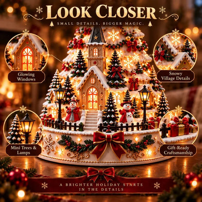 🎄 Magical Christmas Village Projection Centrepiece – 2 Festive Scenes🌼