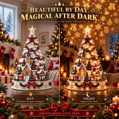 🎄 Magical Christmas Village Projection Centrepiece – 2 Festive Scenes🌼