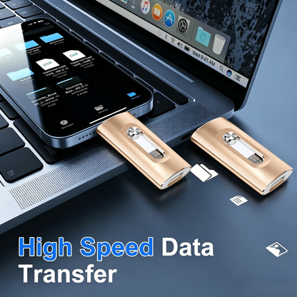 2TB Large-Capacity 4-in-1 High-Speed USB Flash Drive, Universal for Phones & Computers, One-Click Photo Backup & Storage Expansion Gadget