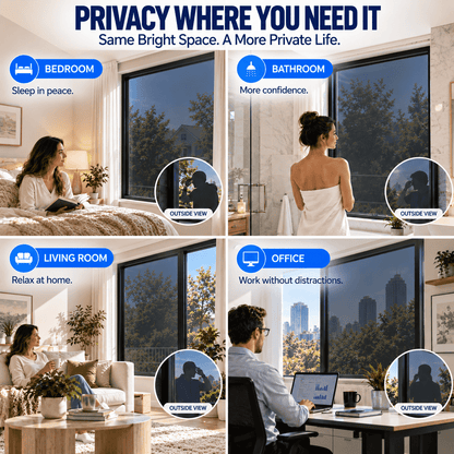 Window Privacy Film – One-Way Privacy, UV & Heat Protection🍇