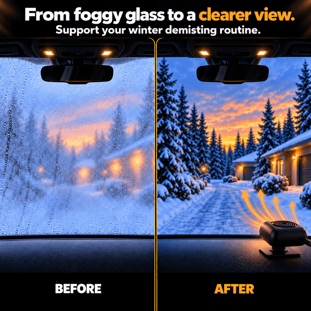 Portable Car Heater – Fast Windshield Defrost & Defog