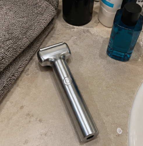 Shaver on a bathroom countertop